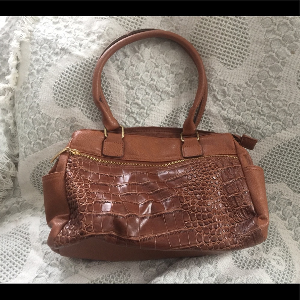 Brown organizer purse